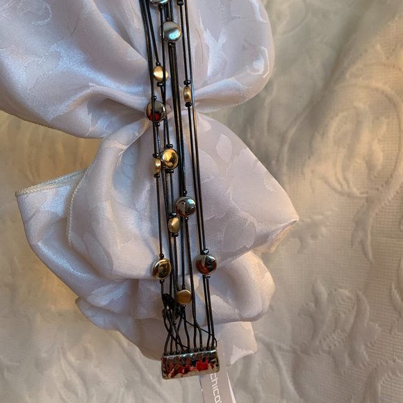 Chico's Erika Mixed Metals Circle Beads Bracelet - Picture 5 of 7